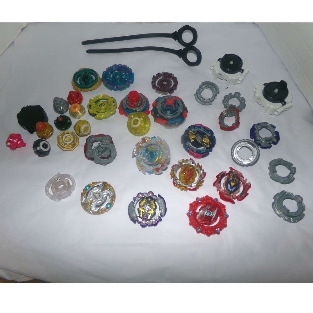 Beyblade Burst Lot Tops Launchers Ripcords Forge Discs Hasbro Takara Tomy Mixed